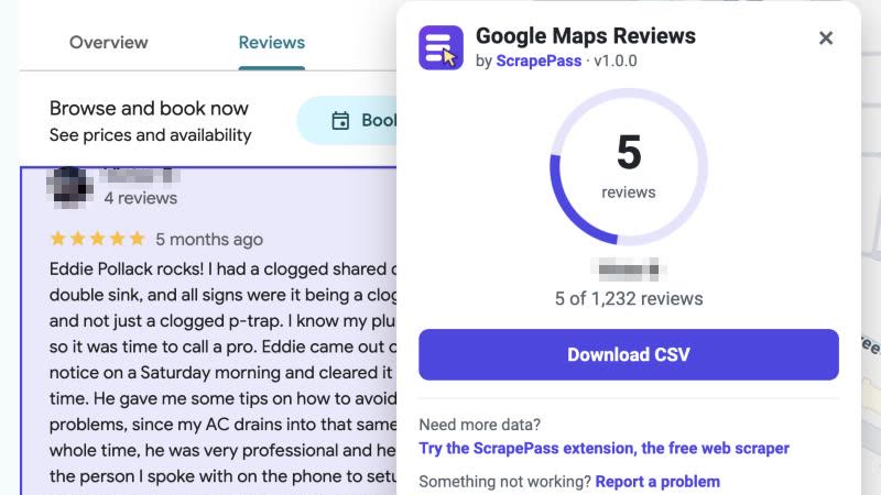 The Google Maps Reviews panel on a place’s reviews, counting the reviews it has read